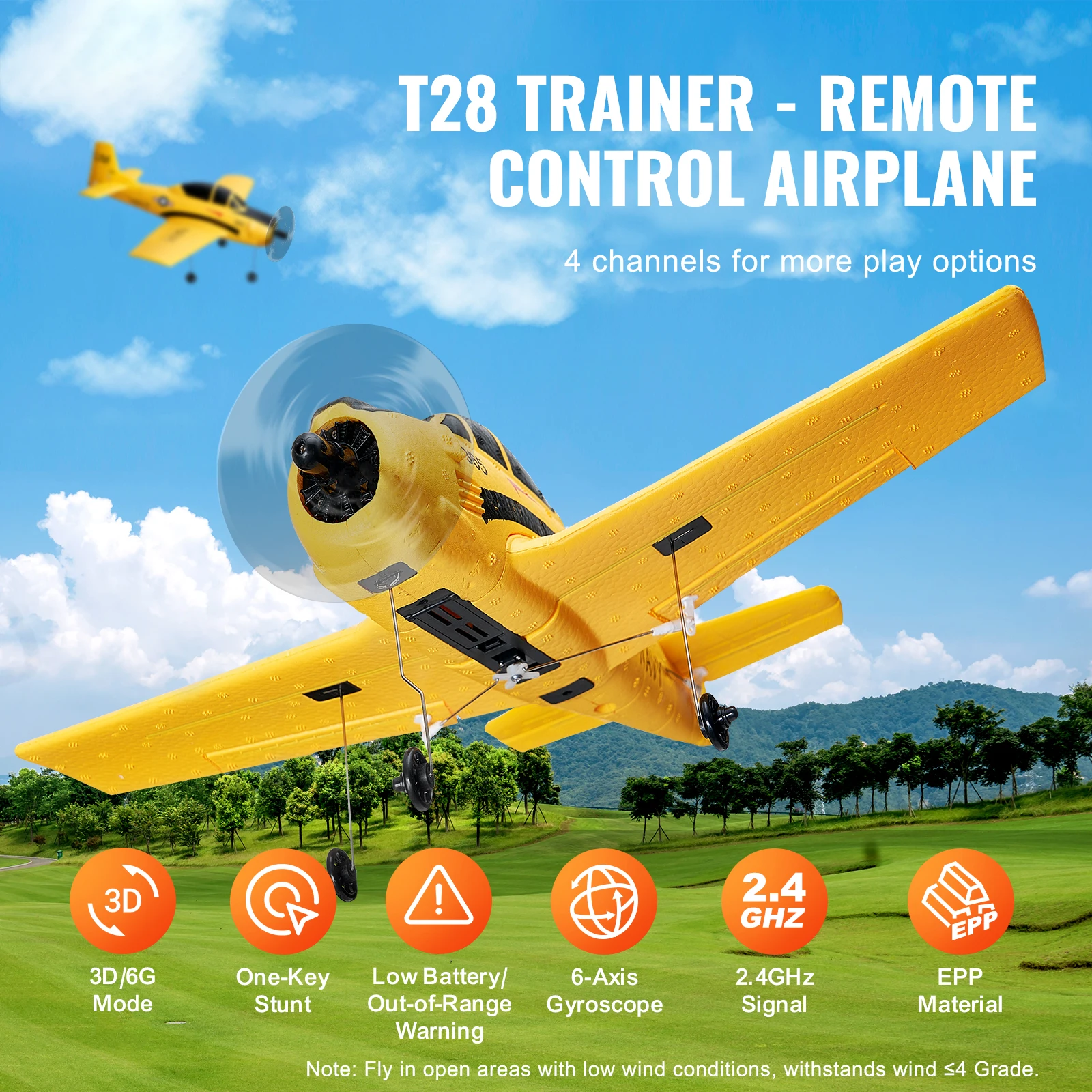 Remote Control Airplane with 6 Axis Gyro Stabilizer for Kids
