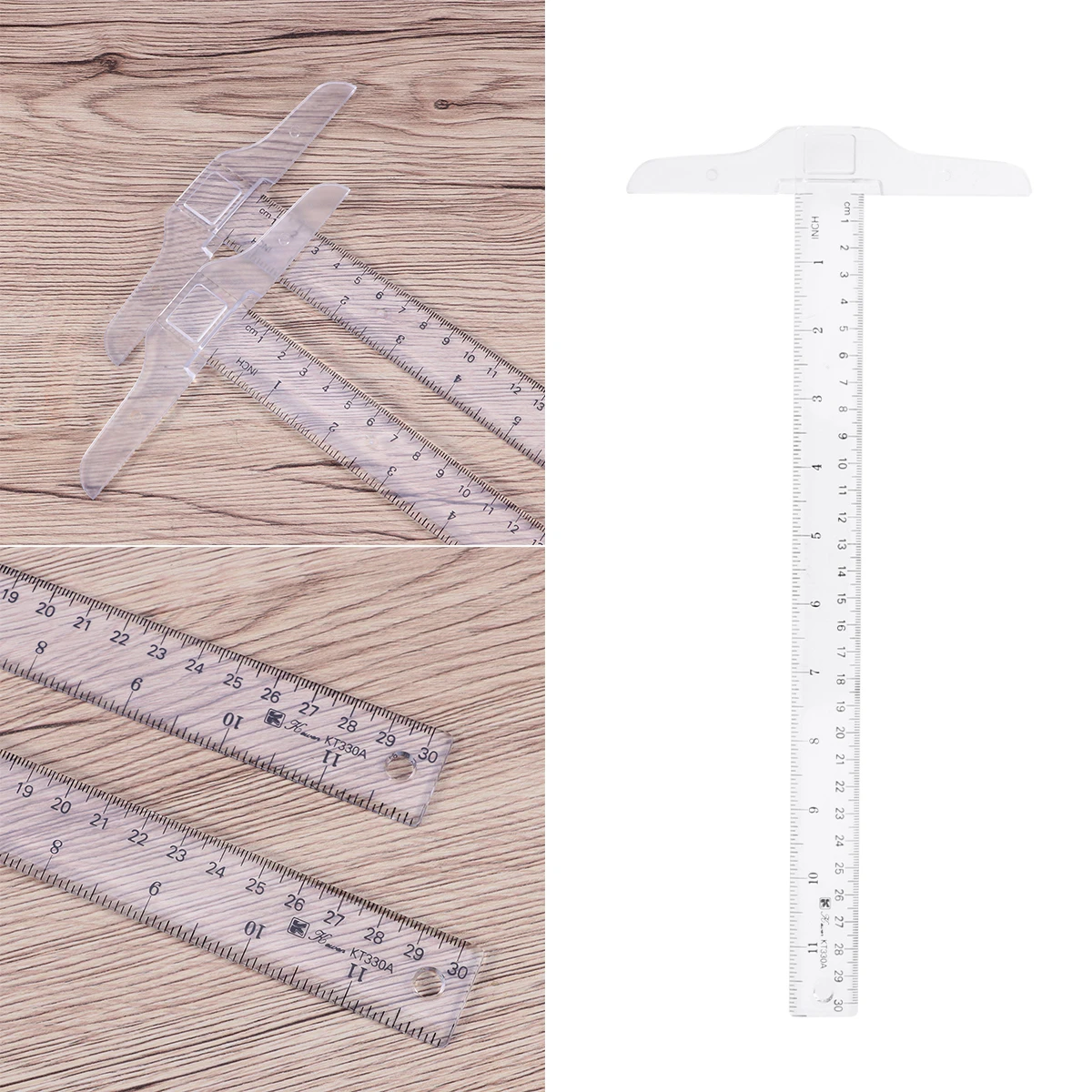 2pcs 30cm T Square Double Side Scale Plastic Measuring Tool T Shape Ruler For Drafting And General Layout Work Inch Aliexpress