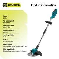 NEWBENY 9 Inch Brushless Electric Lawn Mower 36000RPM Cordless Handheld Garden Grass Trimmer Weeding Tool For Makita 18V Battery 2