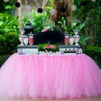 1Pcs 15 Colors Tulle Table Skirt DIY Tutu Tableware Skirts For Wedding Birthday Decoration Baby Shower Favors Party Home Textile 1