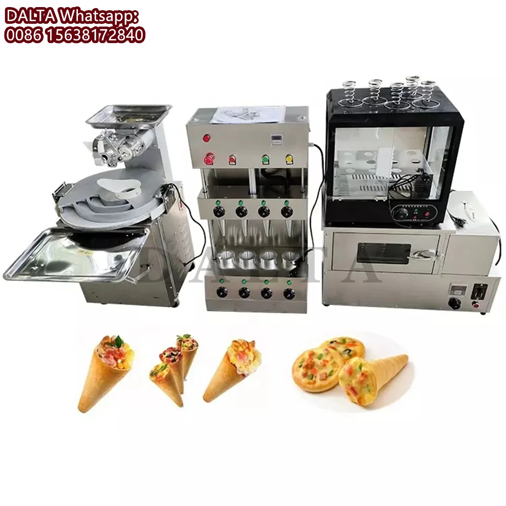 

4 Heads Moulds Dairy Sweet Pizza Cone Maker Ice Cream Cone Making Machine Edible Waffle Cup Maker Snow Cone Machine