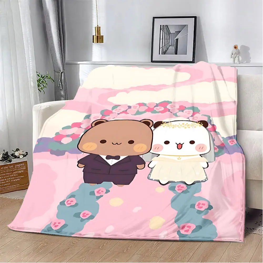 Cute Bubu and Dudu Series Printed Blanket Picnic Blankets Warm Blanket Soft and Comfortable Blanket Home Travel Birthday Gift 4