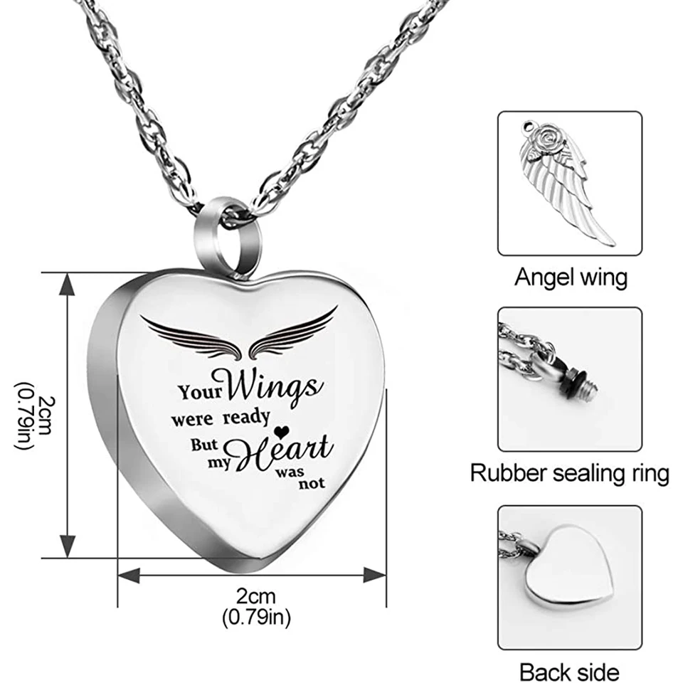 CREATCABIN Heart Cremation Urn Necklace For Ashes Birthstone Crystal Memorial Keepsake Pendant Always On My Mind Forever In My Heart Ash Holder Stainless Steel Waterproof With Fill Kit(September-Blue