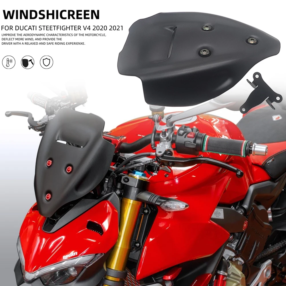 

Ветровое стекло для мотоцикла DUCATI Streetfighter V4 V4S 2020 2021, ветровое стекло, дефлектор воздуха, аксессуары для мотоциклов