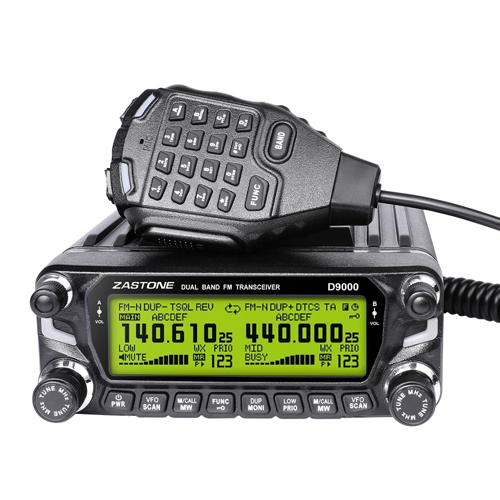 Zastone D9000 Car Walkie Talkie 50W Dual Band Mobile Radio 136-174Mhz 400-520Mhz Frequenza Aeronautica Am Reception Split Panel