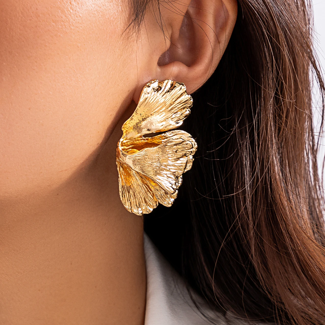 Parure Dorée Boucles D'oreille Et Pendentif Fleur - Accessoires & Daz