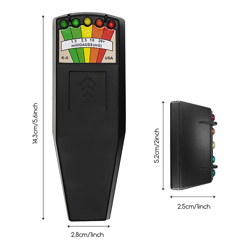 Radiation Detector Electromagnetic Field Radiation Tester EMF Reader Electromagnetic Detector Magnetic Field Meter 5 LED Indicator Gauss Meter