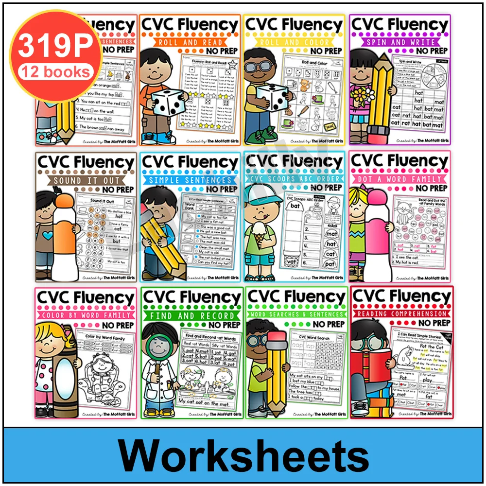 12 Books Cvc Fluency The Bundle Reading Short Stories Phonics Teaching  Learning Books For Kid Worksheets Printables Pdf File - Card Books -  AliExpress