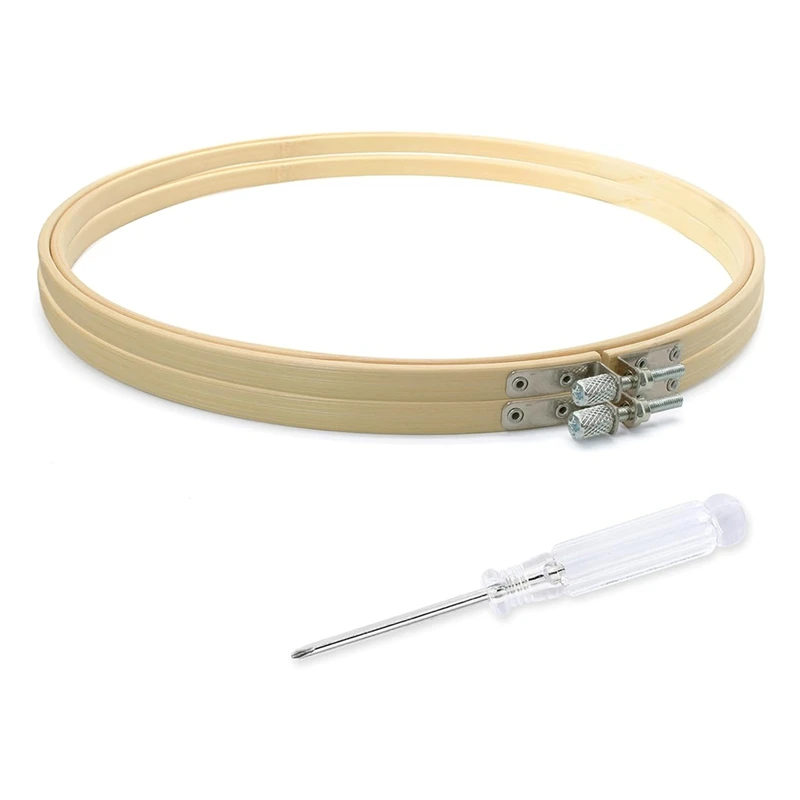 X52A-2 Pieces Embroidery Hoops, Round Wooden Embroidery Hoops, Wooden Frames For Arts Crafts Sewing