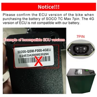 Seenruy super SOCO batterie 72v 65AH remplacement d'origine grande capacité prise en charge de l'extension de capacité de la batterie 5