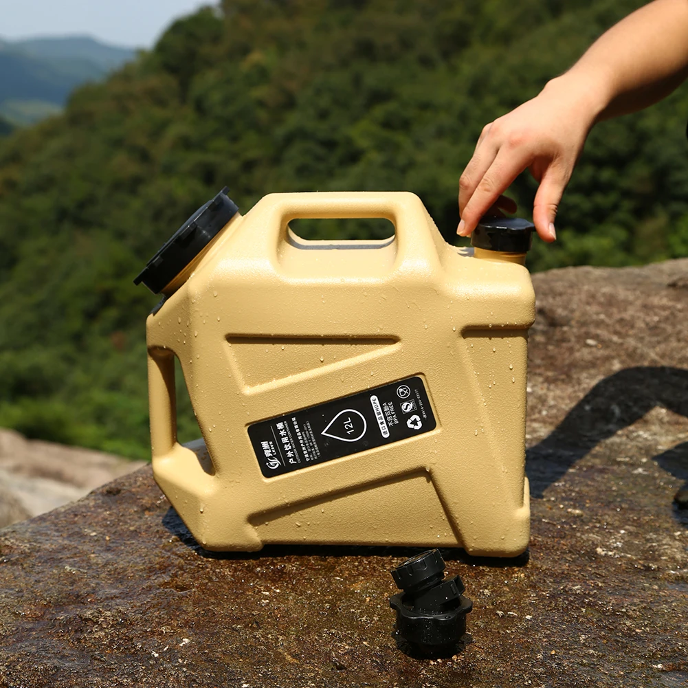 Outdoor Water Bucket Large-Capacity Portable Camping Water Bag Container with Faucet Driving Tank 12 for Picnic Hiking