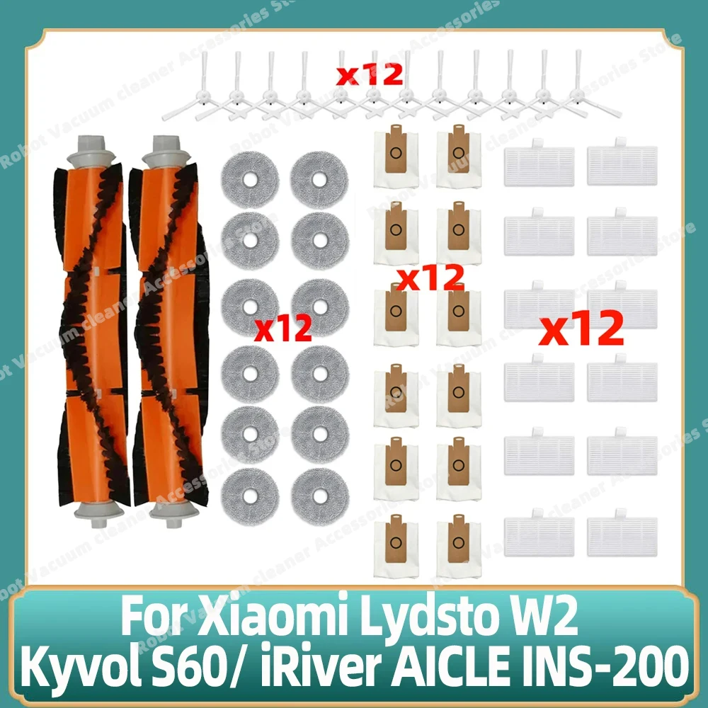 Compatível com Xiaomi Lydsto W2kyvol Cybovac S60aicle Ins200 Escova Lateral Filtros Hepa Panos de Limpeza Peças e Acessórios