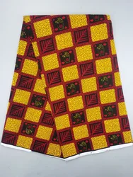 Authentic Wax Print Fabric African Dress Material 100% Cotton, 6 Yards - 950g (Burnt Orange)