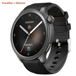 Elegant Leather Silicone 22mm Watch Strap Bracelet - 22mm (Black)