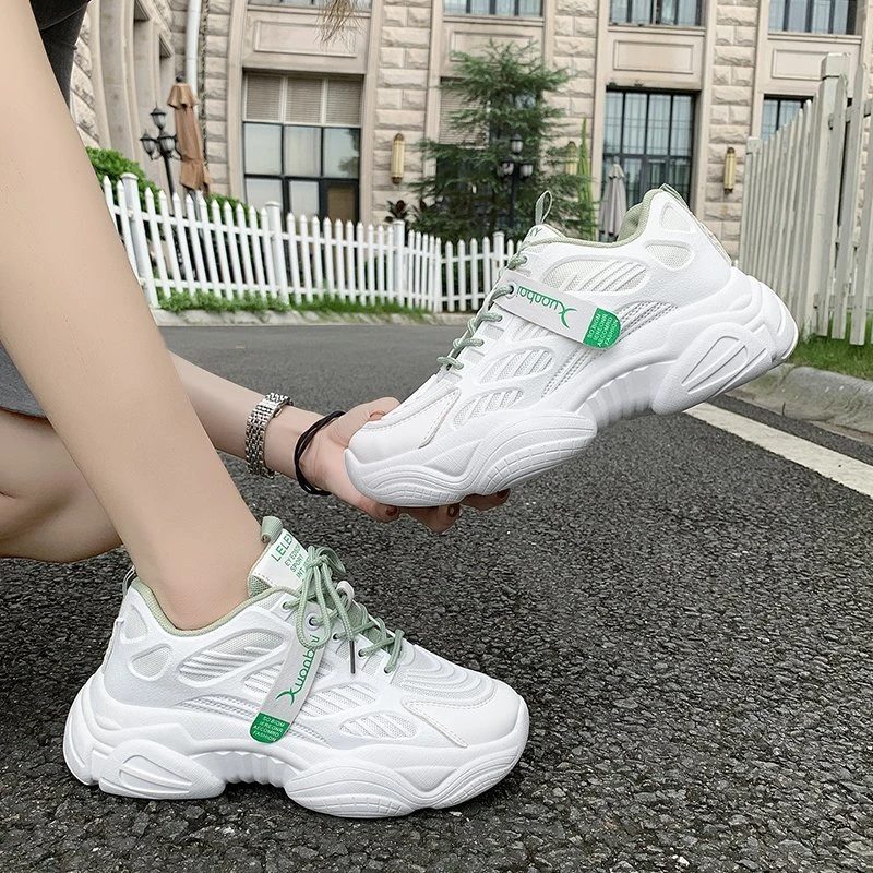 

Женские кроссовки на шнуровке, универсальные кроссовки из сетчатого материала, Вулканизированная подошва, дышащая Уличная обувь для прогулок, 2023