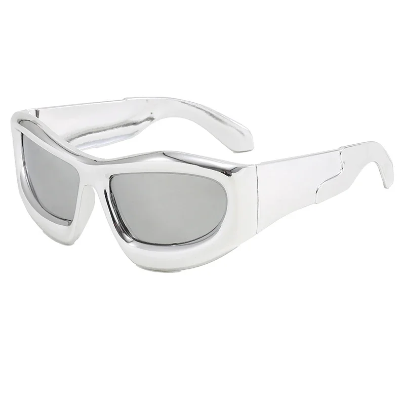 Hot Selling Trendy Men Cycling Climbing Glasses Girlsfashionable Sunglasse High-end Silver Sunglasses Y2K Square SunglassesUV400
