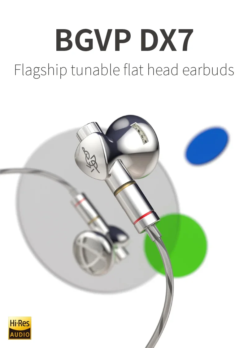 最も信頼できる Flat Tunable Flagship DX7 BGVP Head Plug 1 in 2 HIFI Earbuds イヤホン