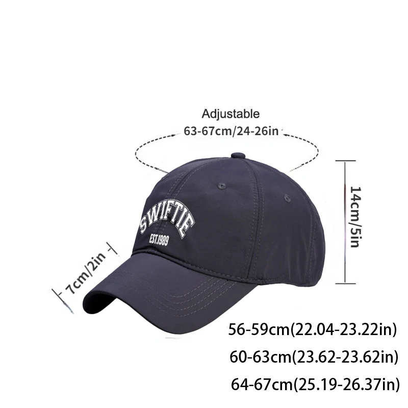 2024  Print Big Size 67cm Summer Men's Sports Running Baseball Cap Men's Quick Drying Women's Solid Color Baseball Cap 4