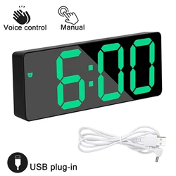 Enhanced LED Alarm Clock with Temperature Display and Adjustable Brightness (B - Green Clock)