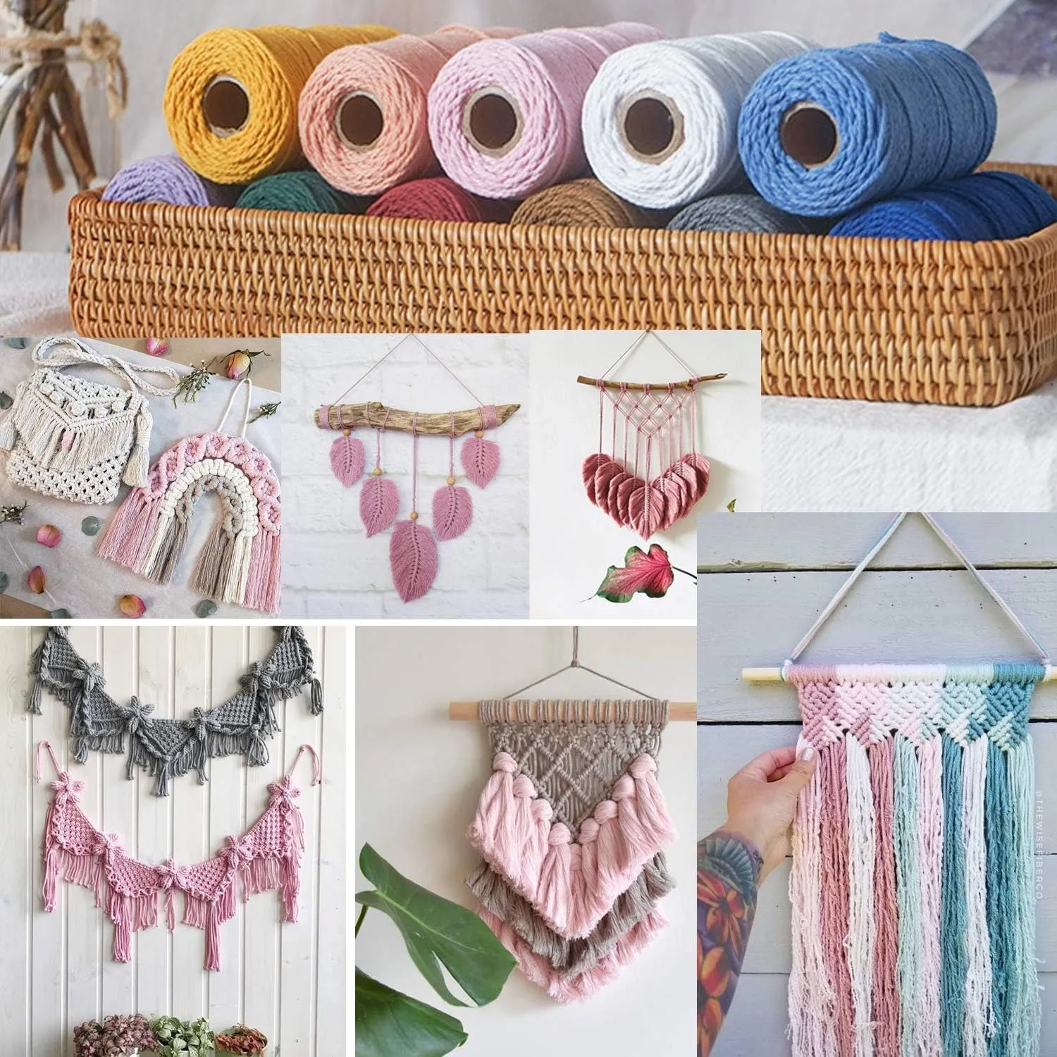 Vibrant Macrame Hand-Knitting Cotton Cord – 100m of 3mm Natural Rope for Colorful Weaving and Wall Hangings