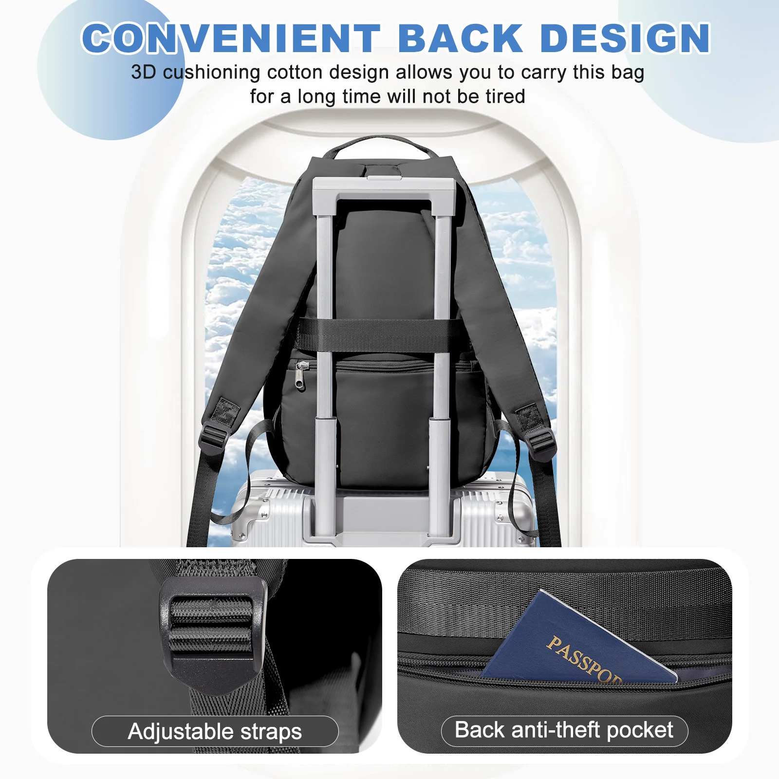 40x20x25 Airline-Approved Carry-On Cabin Bag For Ryanair, Women & Men LaptopTravel Backpack, Hand Luggage Bag, School Backpack