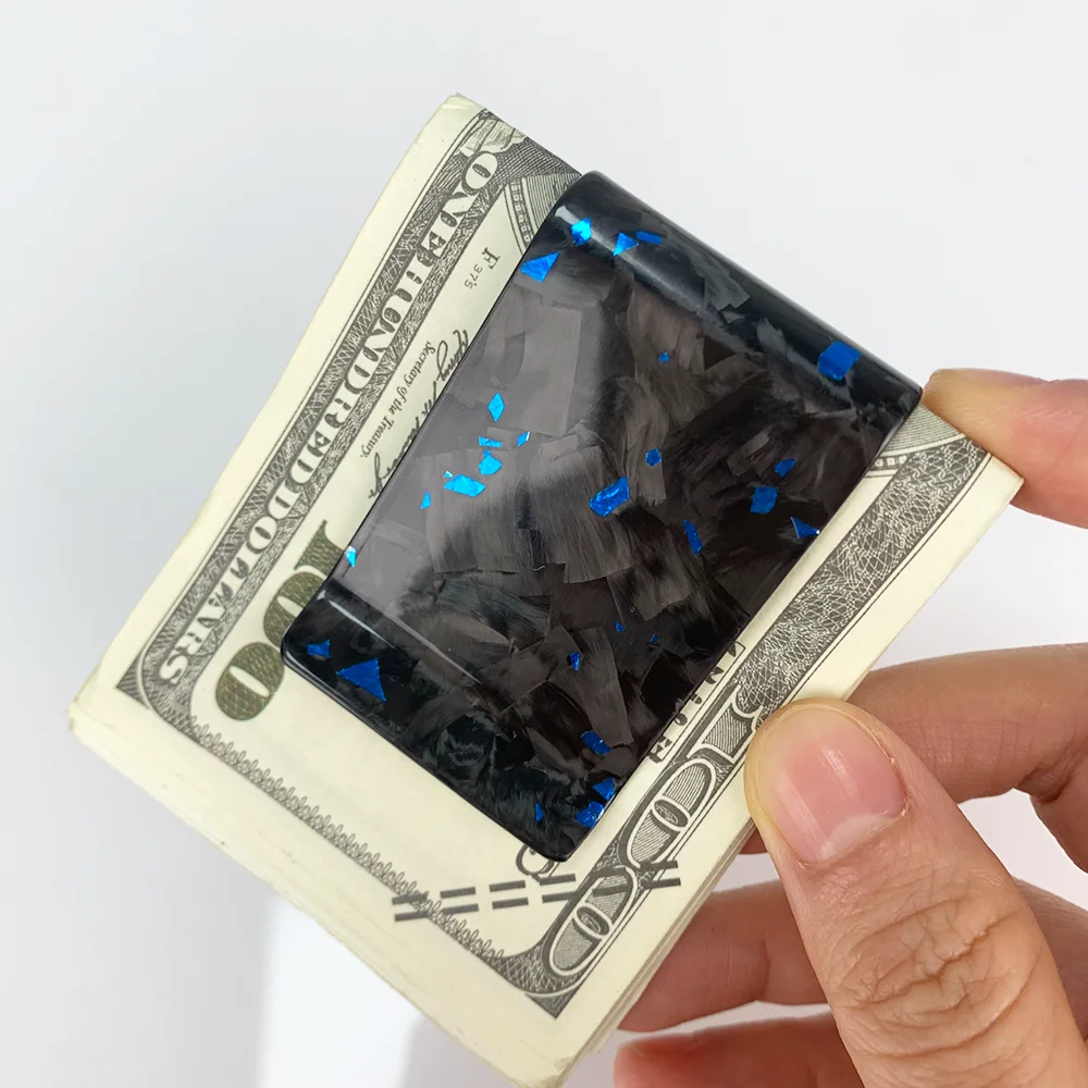 Real Forged Red Gold Green Carbon Fiber Cash Money Clip Slim Credit Card Holder Daily Use