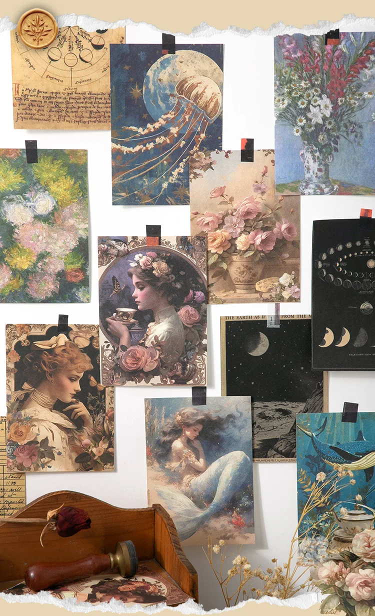 120 Blatt Dekor Scrapbook Vintage Materialien Papier Combo Kit DIY Junk Journal Collage Fotoalbum Retro Hintergrundpapier – Detail 3