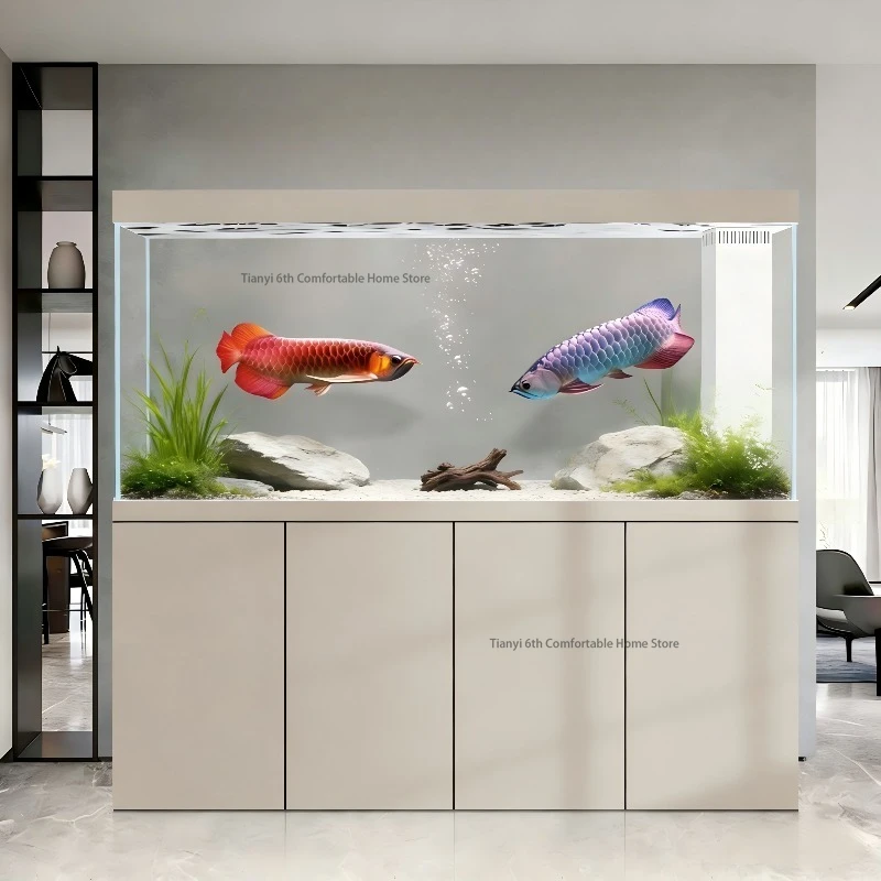 Aquarium design en verre ultra-blanc, style nordique