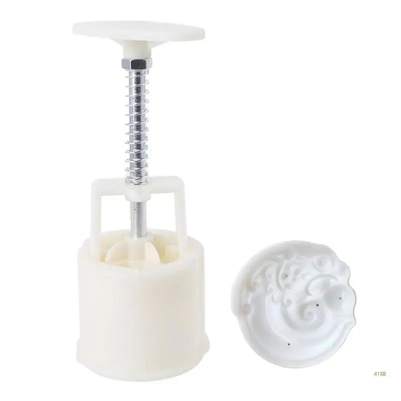 

41XB Plastic Mooncake Mold 75g Dragon Stamp Biscuit Cookie Cutter Mould DIY Fondant Baking Tool Mid-Autumn Festival