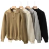 Casual Knitted Polo Shirt Men's Large Size European Code Split Autumn Winter Outerwear Trendy Workwear Summer Casual Style