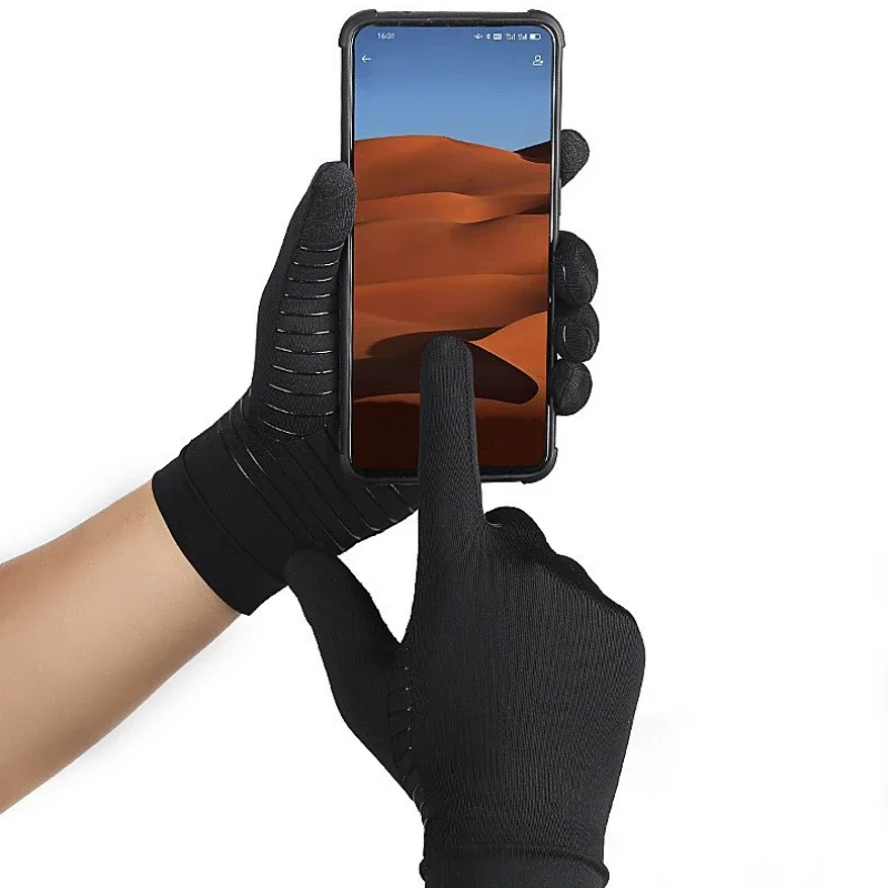 Copper Compression Arthritis Gloves Touchscreen Tips Relief for Hand Pain Carpal Tunnel Rheumatoid Inflammation Tendonitis 1Pair