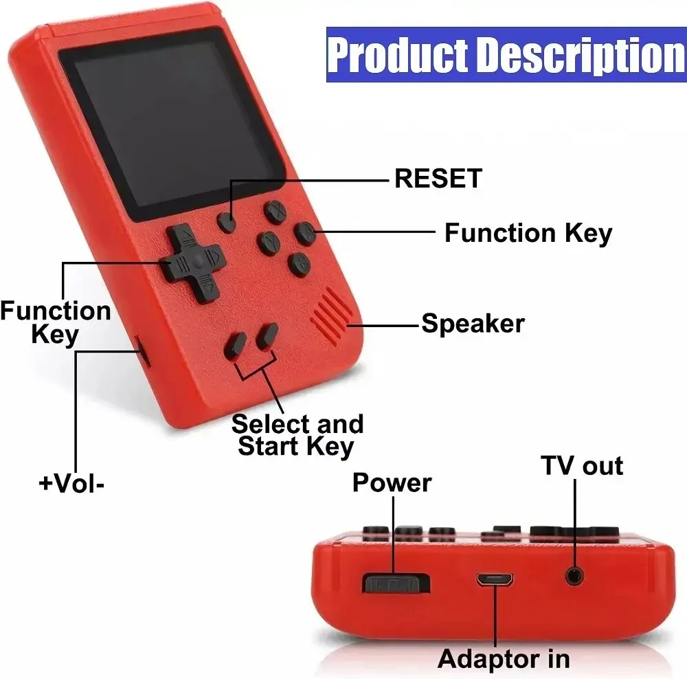 Sup Handheld Game Machine 8 Bit Color LCD Screen for Children and Students