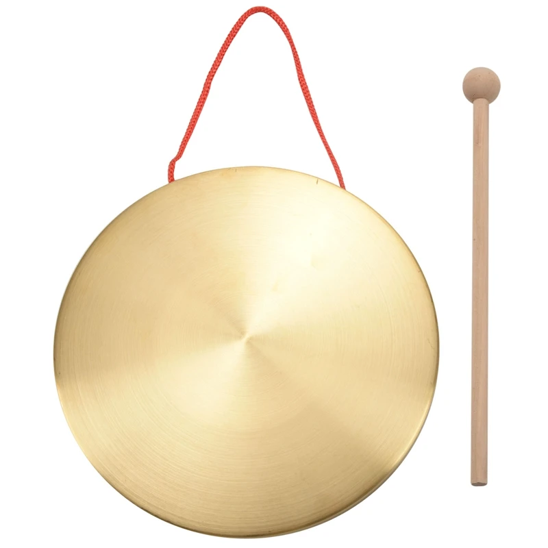 

22cm Hand Gong Brass Copper Chapel Opera Percussion with Round Play Hammer