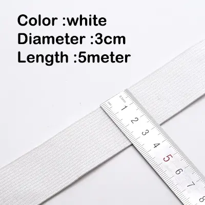 5Meters Sewing Elastic Band Heavy Stretch High Elasticity Knit Elastic Band for Sewing Waistband Elastic White black 10-60MM - Image 23