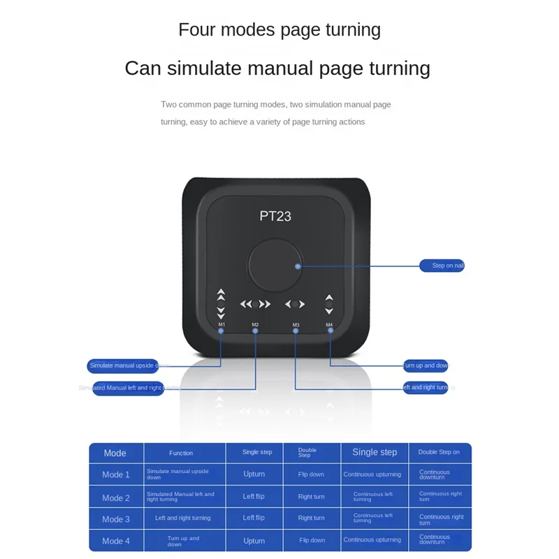 Wireless Page Turner Pedal Rechargeable Wireless Foot Switch for Tablet Smartphone Electronic Music Scores E-Books Black