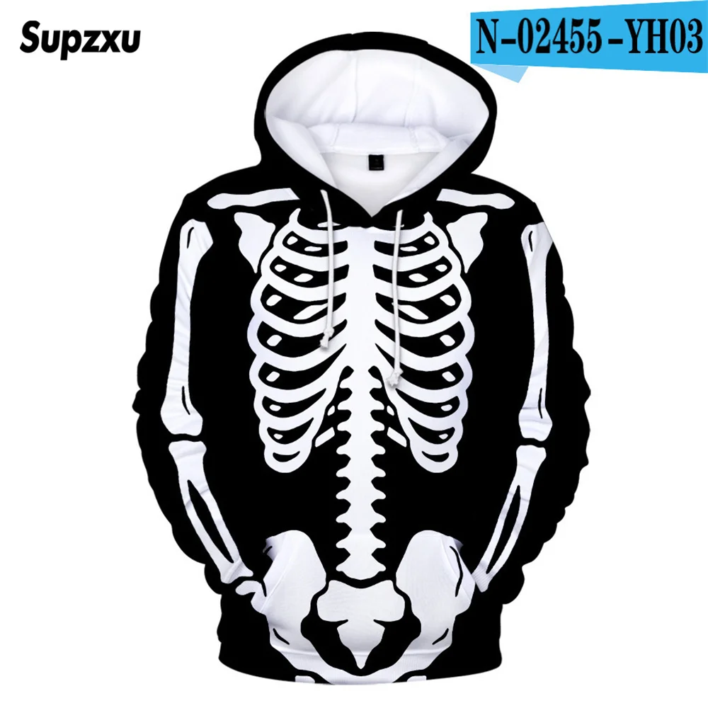 

2022 3D Print Mens Hoodies Perspective Skeleton Hip Hop Hoodie Sweatshirt Children adult Men women Skeleton Halloween Harajuku