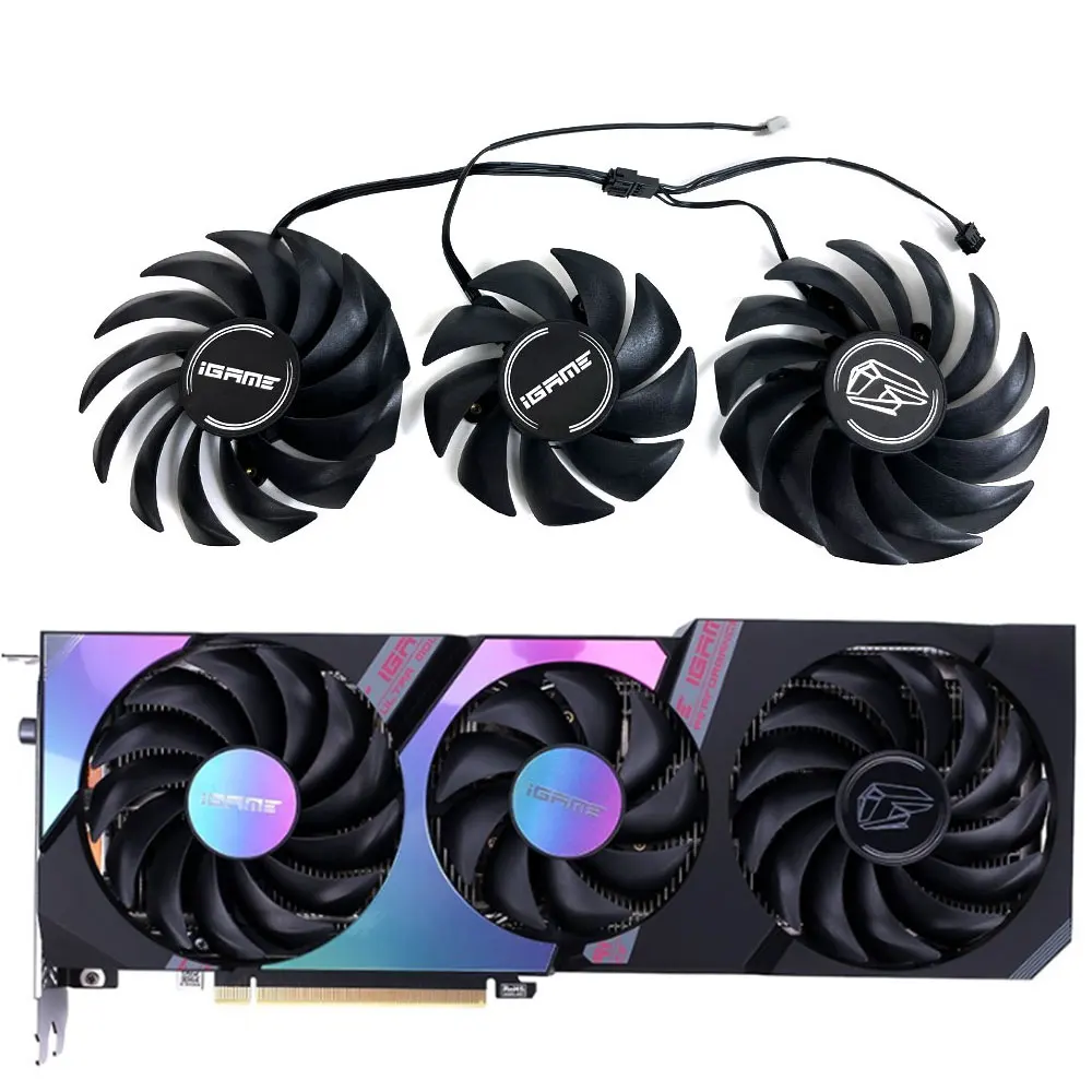 1Set/3Fan 4Pin Igame Rtx 3060 Ti, 3070 Ti Ultra Oc Gpu Fan, Per Colorato Rtx 3060, 3070, 3080, 3090 Ultra Oc Ventola Di Raffreddamento Della Scheda Vi