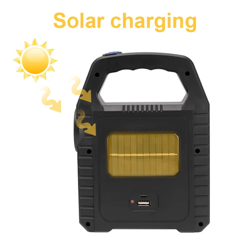 ZK20 Portable Solar Lantern COB LED Work Lamp Waterproof Emergency Spotlight USB Rechargeable Handlamp Outdoor Hiking Camping