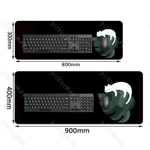 Grandes Plantas Kawaii Imprimir Mouse Pad Escritório Mousepad Tapete de Mesa de Borracha Arte Empresa Desk Pad Gato Bonito Laptop Tapetes 900x 400 mm - Imagem 6