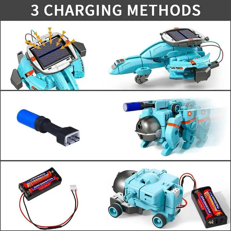 6 In 1 Solar Robot Kit Kids Educational Toys STEM Technology Learning Block Spaceship Robotics Scientific Toy Children Gifts