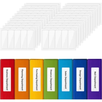 Organizza la tua casa con 20 supporti per etichette trasparenti: tasche adesive per etichette per scaffali, raccoglitori, file, contenitori e scatole!