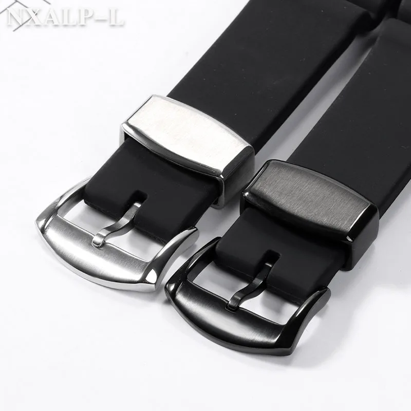 Waterproof Silicone Diving Watch Band with Metal Ring - 20mm/22mm