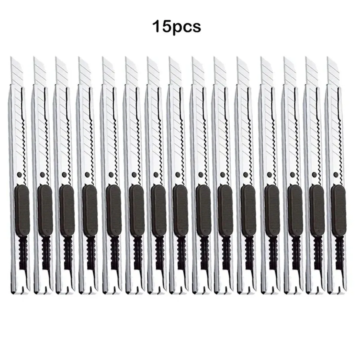 15pcs Stainless Steel Retractable Utility Knife 9mm Snap Off Blades Hobby Knife Box Cutter For Cutting At Home box cutter,utility knife,cutting knife,art knife,utility knife blades,box opener