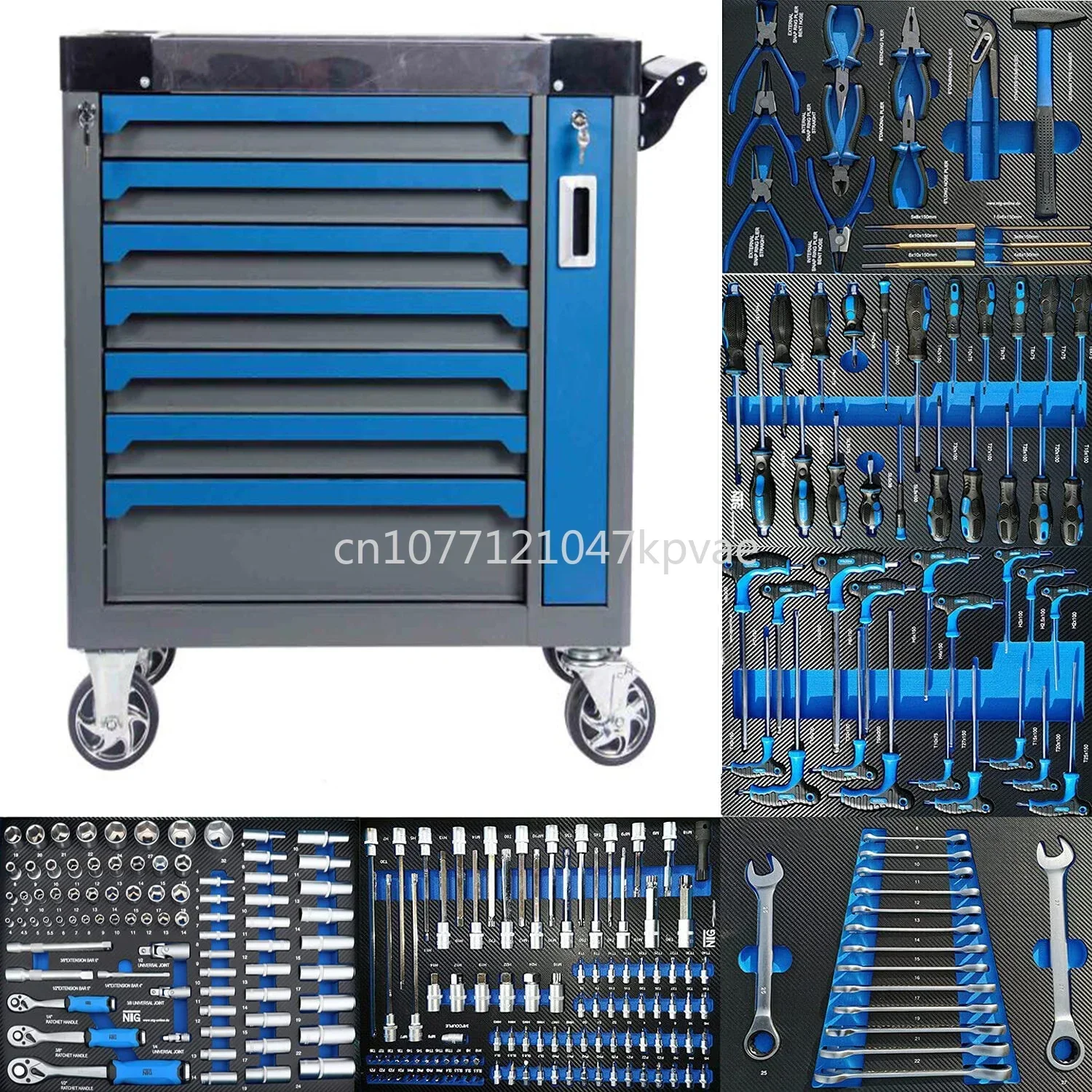 

Tools Box Cabinet With 300 Pcs Tools Set Cheaper Price - Professional 7 Drawers