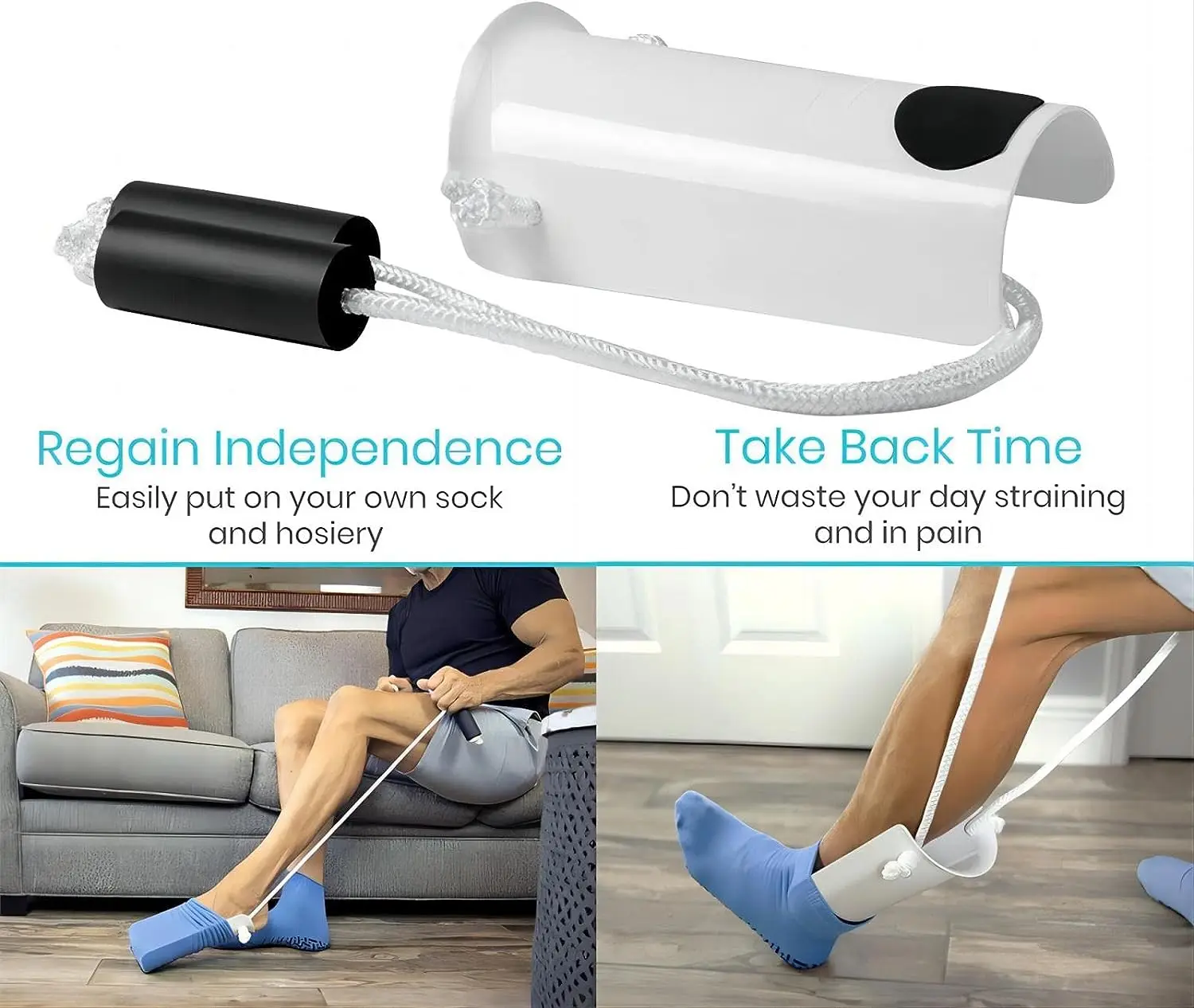 No bending sock aid Easy On and Off Stocking Slider Donner Pulling Assist Device Sock Helper Aid Tool