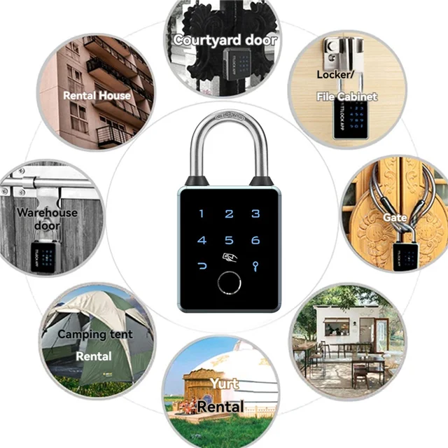 A47Z TTLOCK Smart Padlock APP Control Waterproof Password IC Card RFID Bluetooth Anti-Theft Luggage Bag Electronic Door Lock 4
