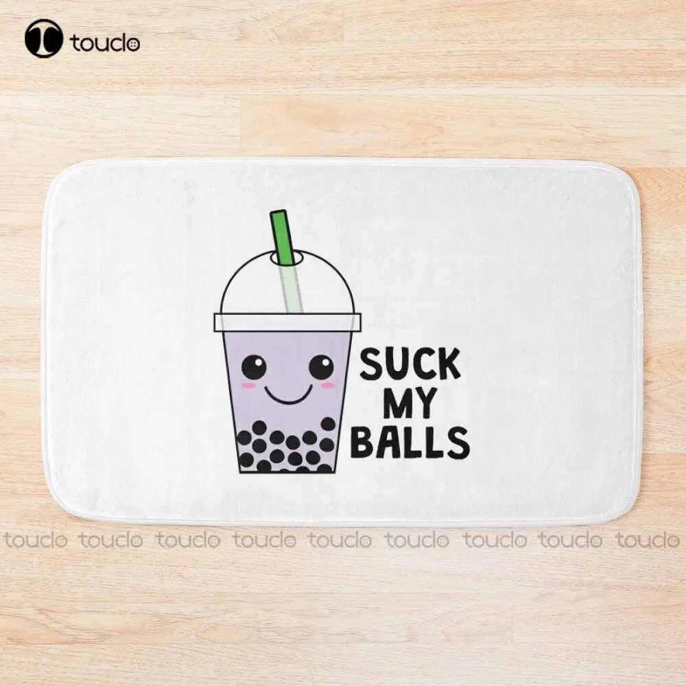 Boba E Bubble Tea; Kawaii; Suck My (Tapioca) Balls Tappetino Da Bagno Tappetini Da Bagno Neri Tappetino Da Bagno Musicale