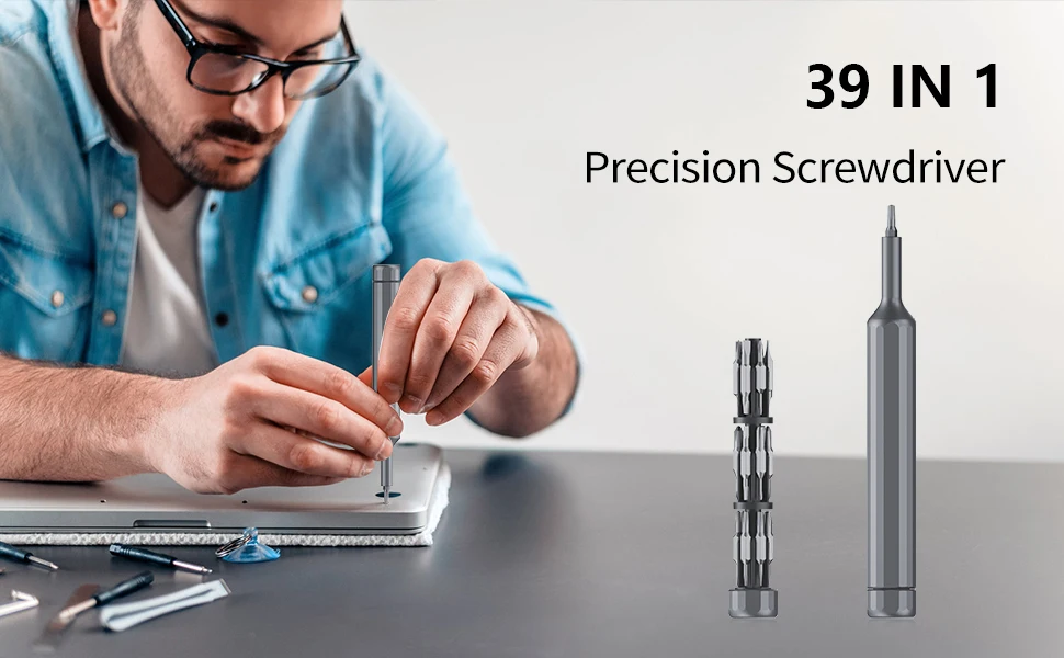27/39 in 1 Präzisions-Schraubendreher-Set, Mini-Reparaturwerkzeug mit magnetischem Doppelkopf-Bohrer für Uhren, Telefon, Kamera, PC, Handwerkzeuge – Detail 5