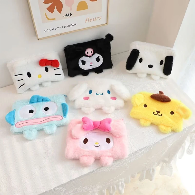 

Kawaii Sanrio Hello Kitty Kuromi Anime Plush Makeup Bag Cute Cartoon My Melody Cinnamoroll Portable Storage Pocket Girls Gifts