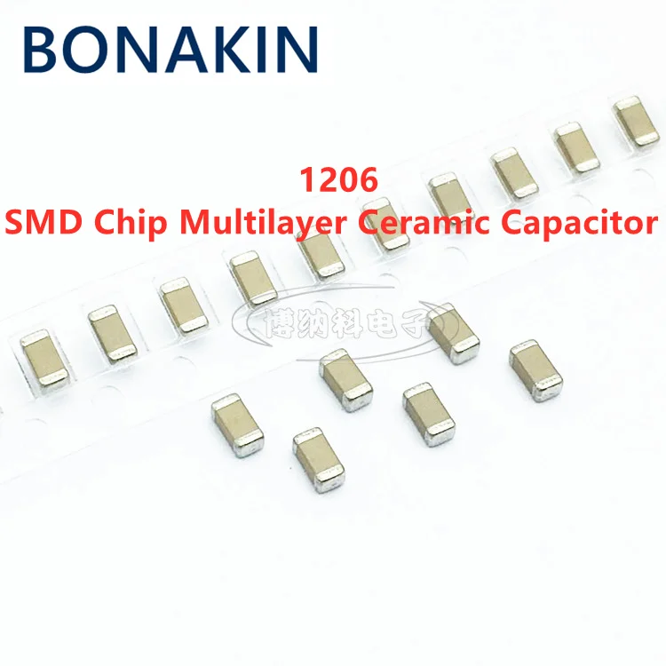 MLCC SMD 칩 다층 세라믹 캐패시터, 1206 22UF, 63V, 100V, X7R, 10%, 226K, 20 개